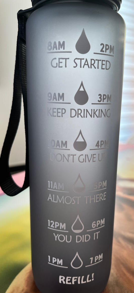 Motivational Bottle 1 liter GRIJS
